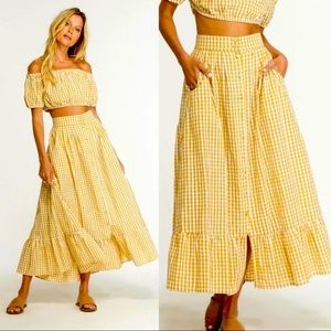 Yellow gingham Bali set from Nightcap clothing